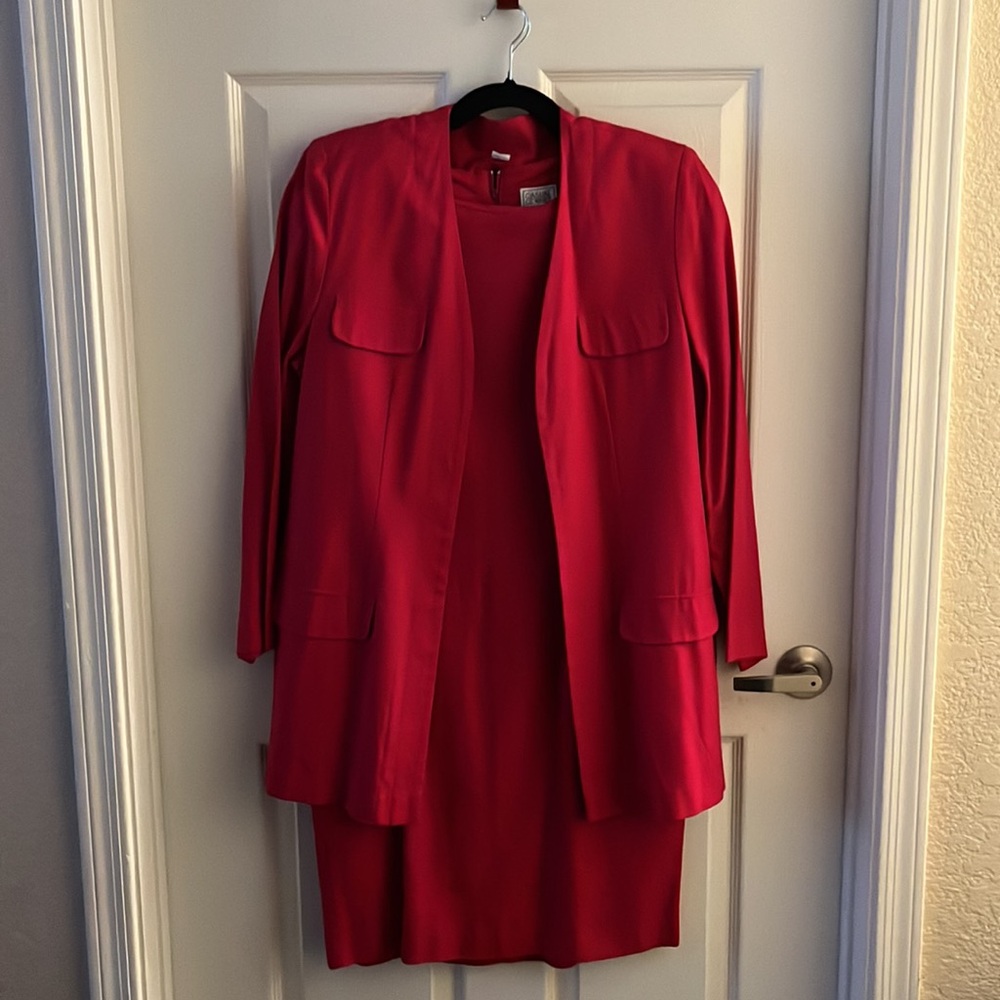 VTG Causal Corner Set,Dress and Matching Jacket , Pink  Size 12, Vintage,MIDI